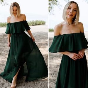 Baltic Born Victoria Hunter Green Off Shoulder
Maxi